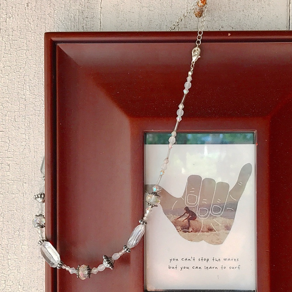 Aurora Borealis Crystal Beaded Choker 1970's - Picture 4 of 4